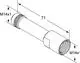 Messnippel-Verlängerung mit M14-Gewinde, dargestellt in einem technischen Diagramm. Hersteller ist IMI Hydronic Engineering. Abmessungen und Gewinde sind deutlich abgebildet.